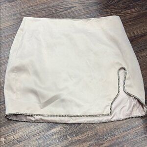 NWT Satin Sequin Trim Skirt